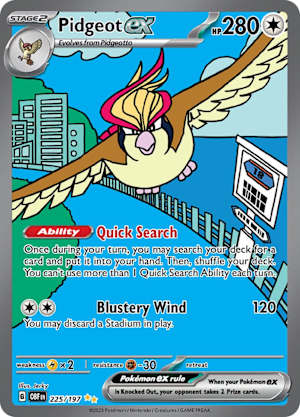 Pidgeot ex illustration rare from Obsidian Flames